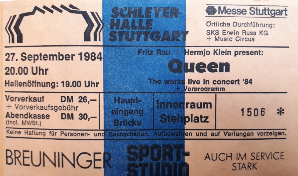 Fotos Queen in Stuttgart am 27.09.1984 (Teil 2)