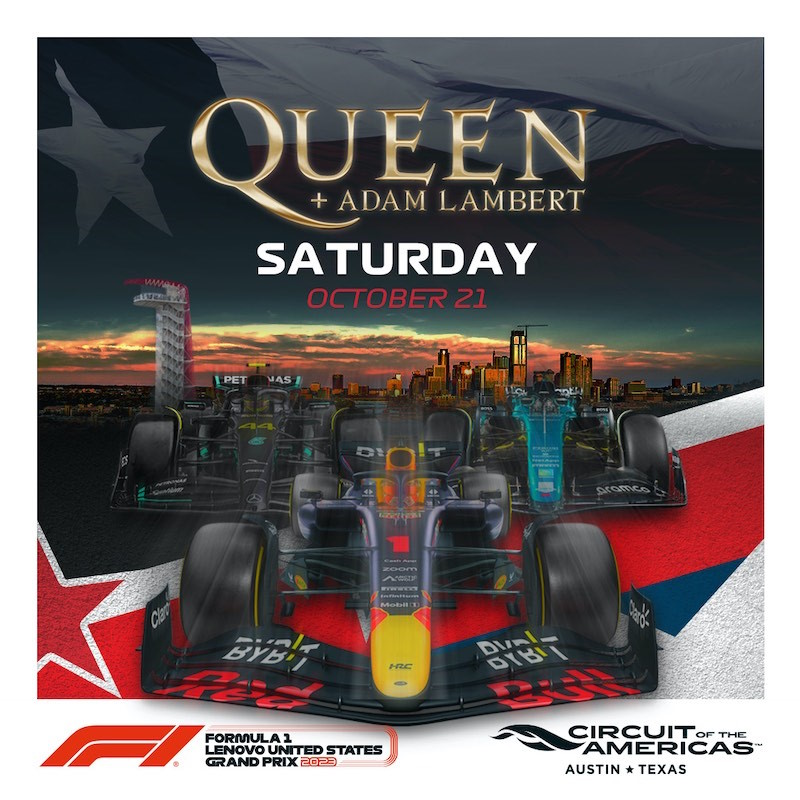 Queen + Adam Lambert gastieren bei der Formel 1 in den USA